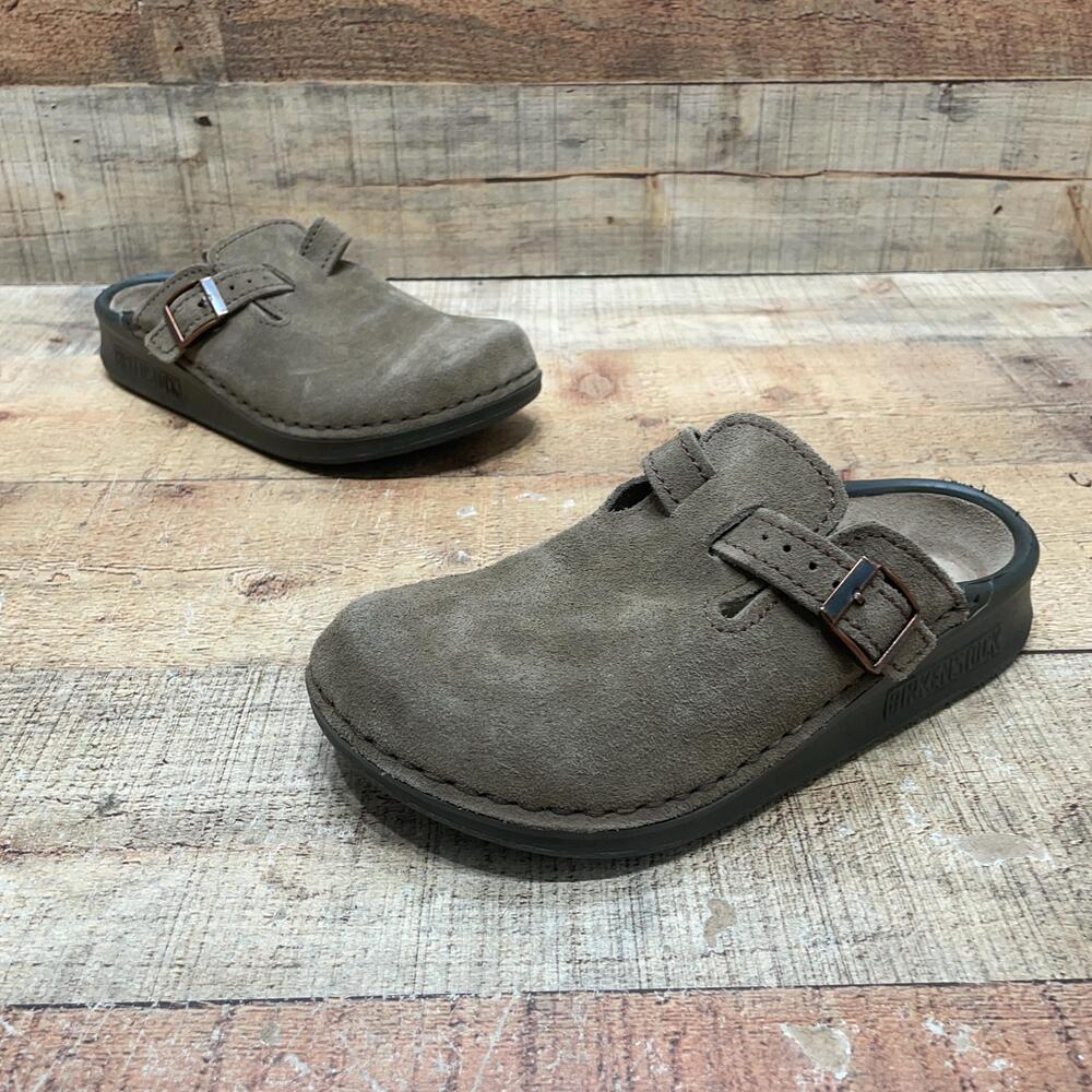 Birkenstock Tatami Clogs Womens Size 5 narrow36 Brown Suede Buckle Comfort Shoes